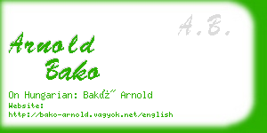 arnold bako business card