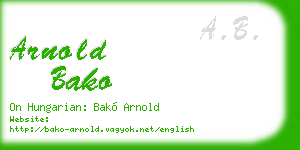 arnold bako business card